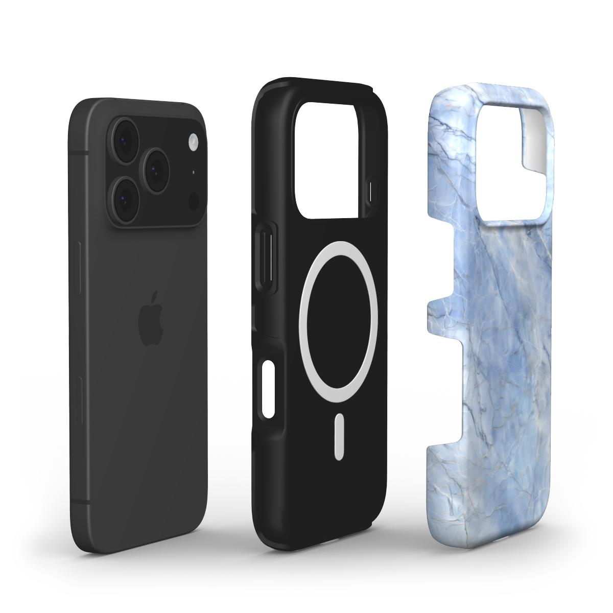 Blue Crystal MagSafe Handyhülle – Aufbau mit MagSafe-Magnetring und Design-Außenschale