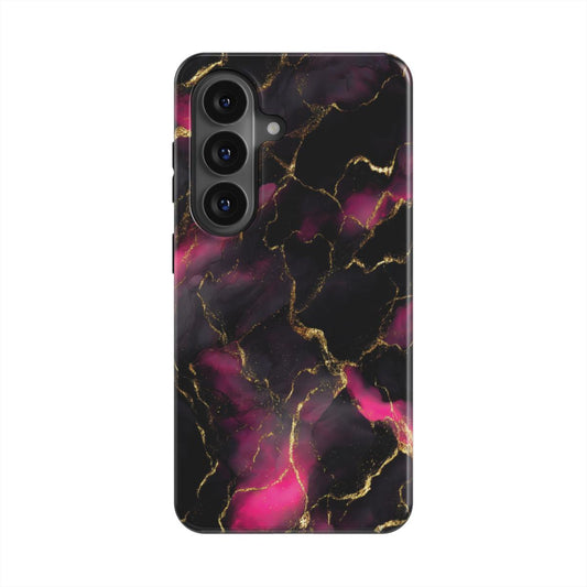 Crimson Lava magnetische Handyhülle – Rückseite im Crimson Lava Marmordesign – Samsung Rückansicht