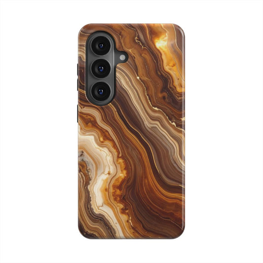 Amber Flow magnetische Handyhülle – Rückseite im Amber Flow Marmordesign – Samsung Rückansicht