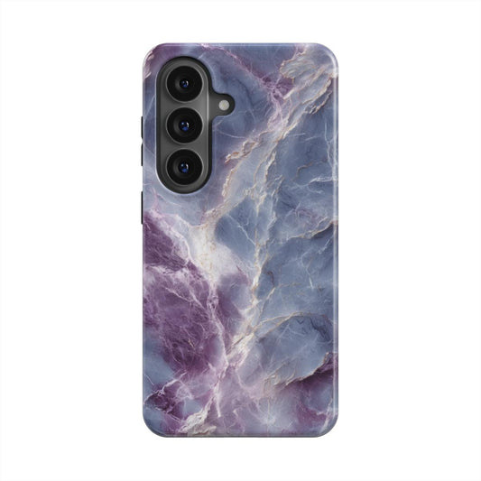 Violet Storm magnetische Handyhülle – Rückseite im Violet Storm Marmordesign – Samsung Rückansicht