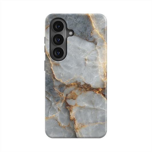Silver Ember magnetische Handyhülle – Rückseite im Silver Ember Marmordesign – Samsung Rückansicht