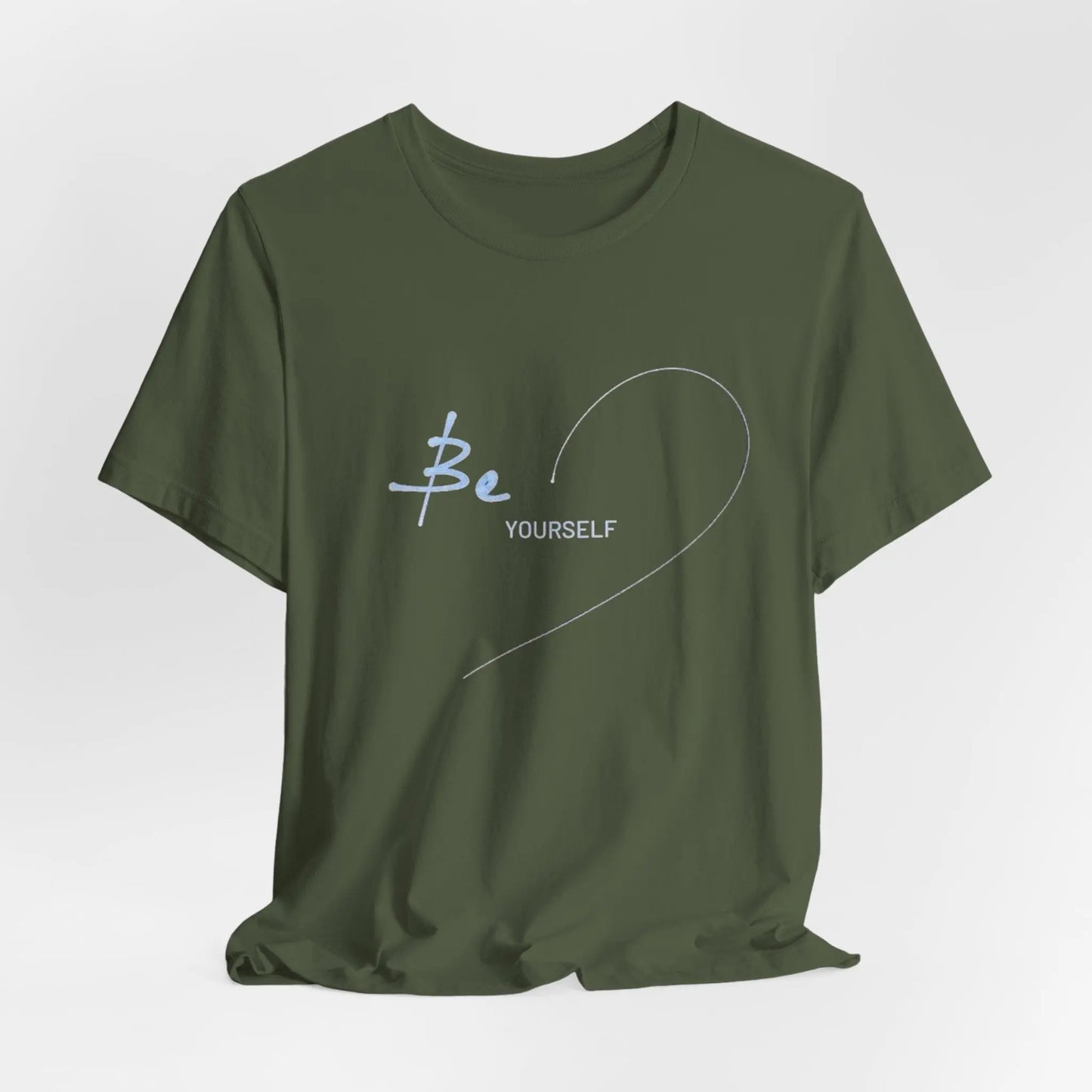 „Be Yourself“ – Schwarzes T-Shirt mit Herzmotiv | Unisex Shirt mit inspirierendem Spruch - ElmunoT-Shirt