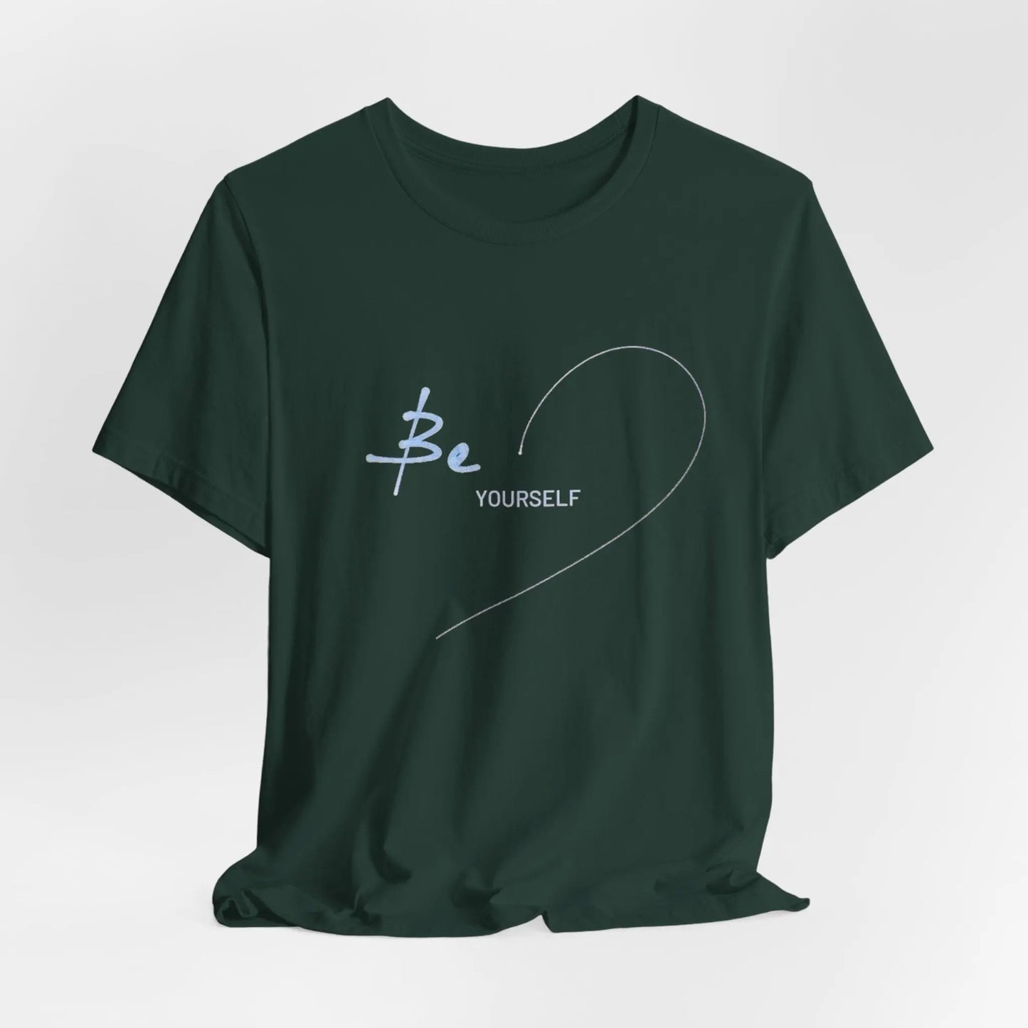 „Be Yourself“ – Schwarzes T-Shirt mit Herzmotiv | Unisex Shirt mit inspirierendem Spruch - ElmunoT-Shirt