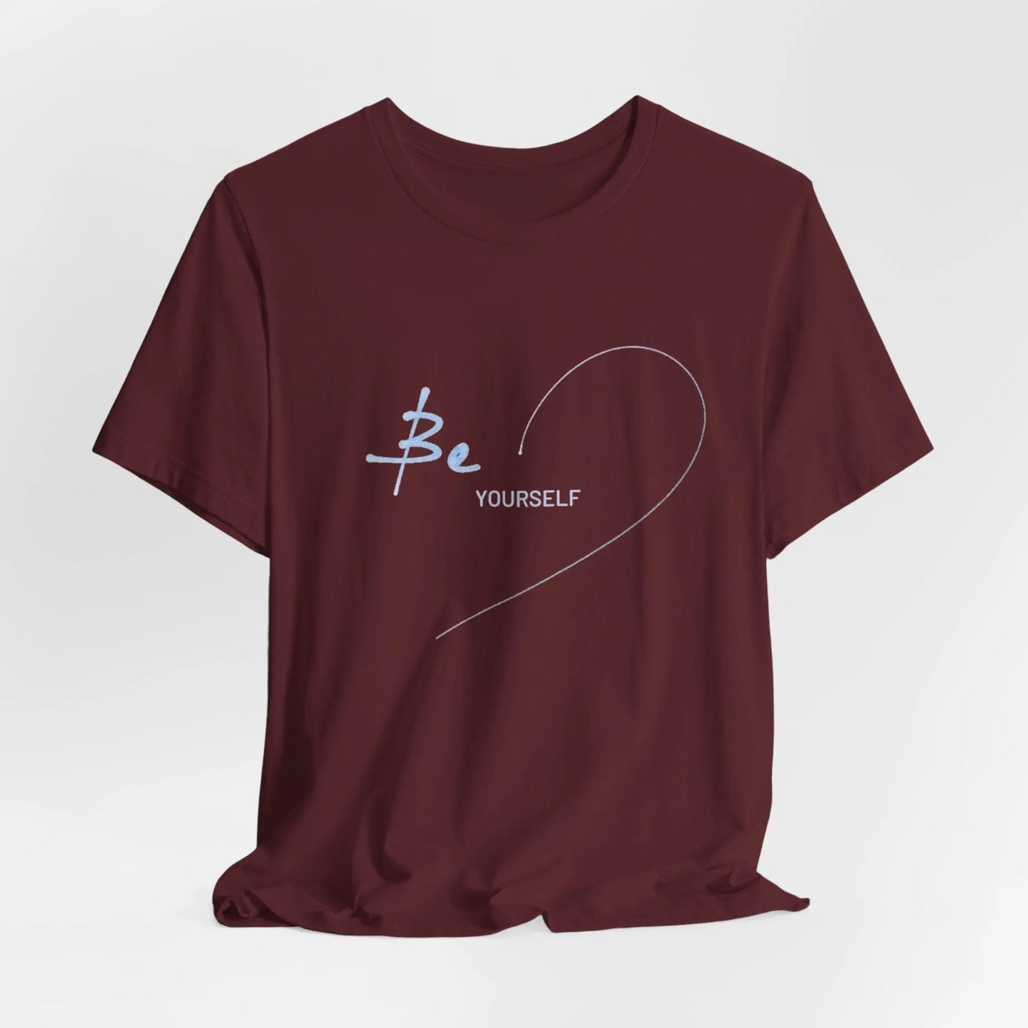 „Be Yourself“ – Schwarzes T-Shirt mit Herzmotiv | Unisex Shirt mit inspirierendem Spruch - ElmunoT-Shirt