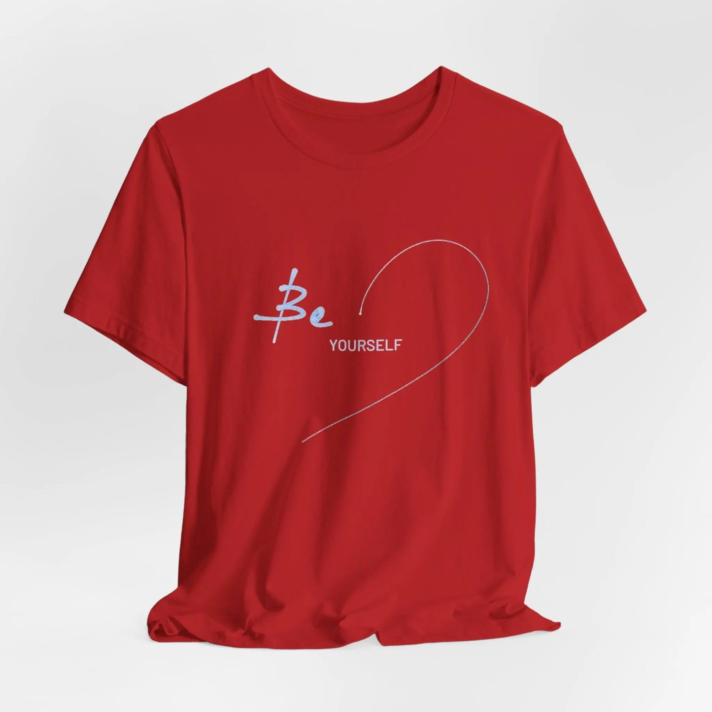 „Be Yourself“ – Schwarzes T-Shirt mit Herzmotiv | Unisex Shirt mit inspirierendem Spruch - ElmunoT-Shirt