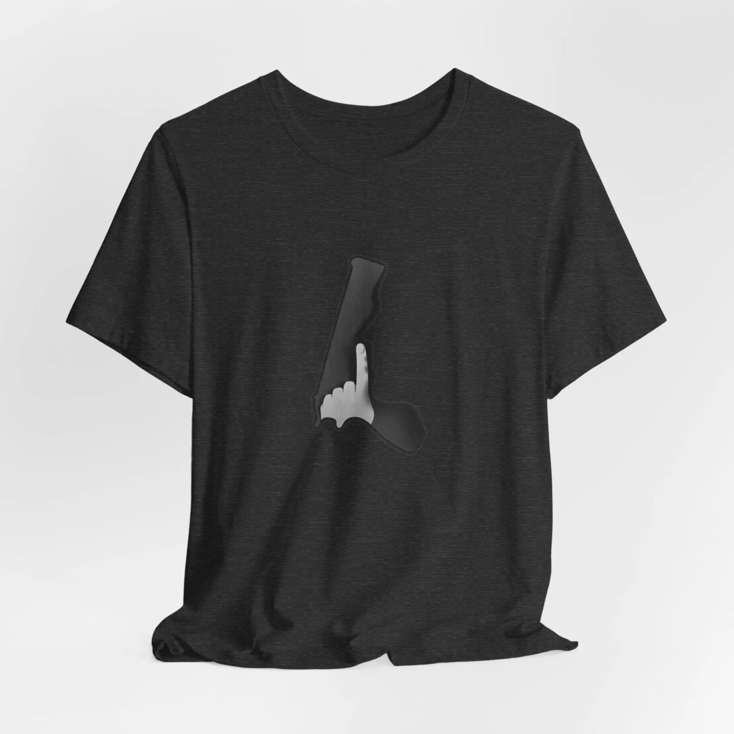 Schlicht & Stark – Schwarzes Statement T-Shirt mit Handzeichen Design - ElmunoT-Shirt