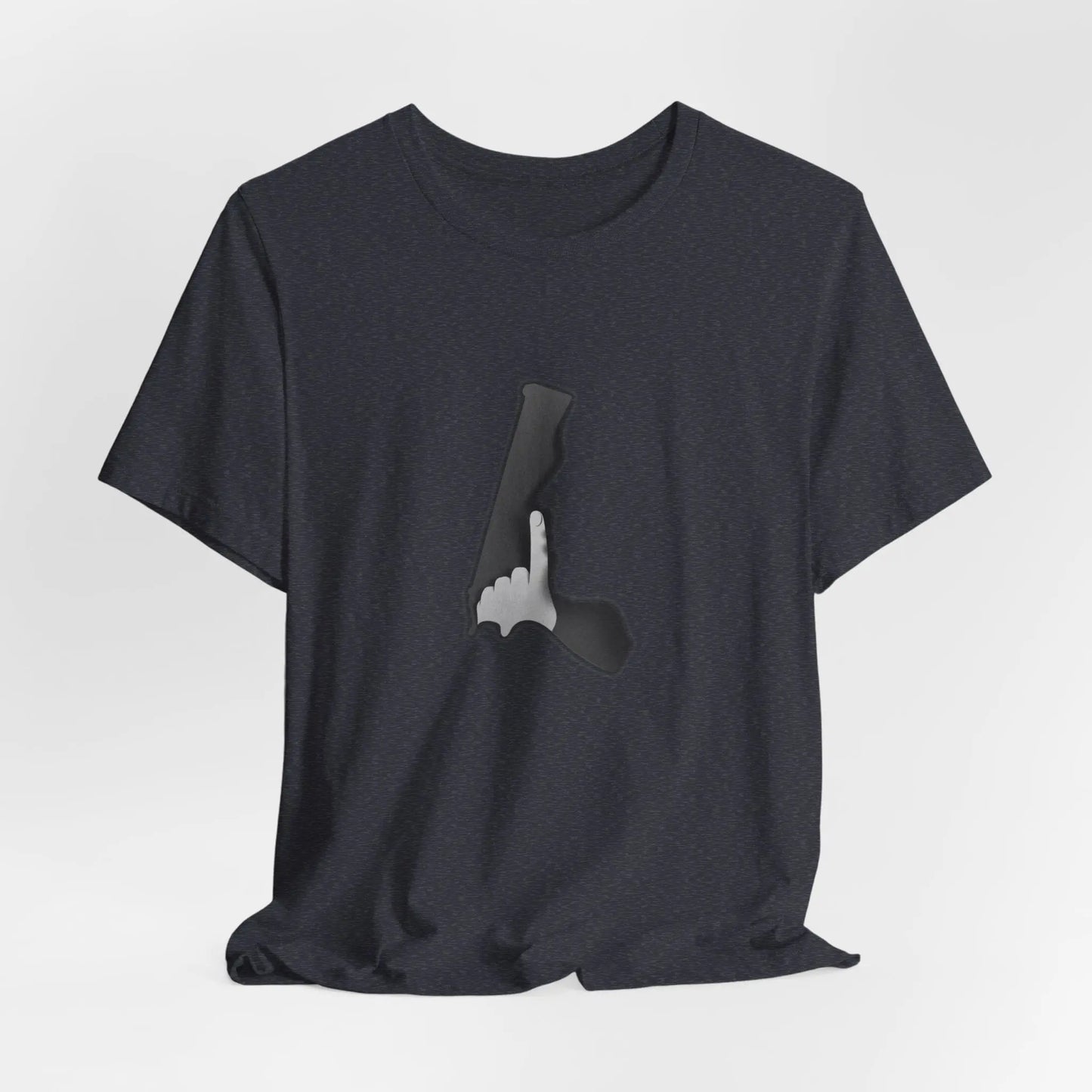 Schlicht & Stark – Schwarzes Statement T-Shirt mit Handzeichen Design - ElmunoT-Shirt
