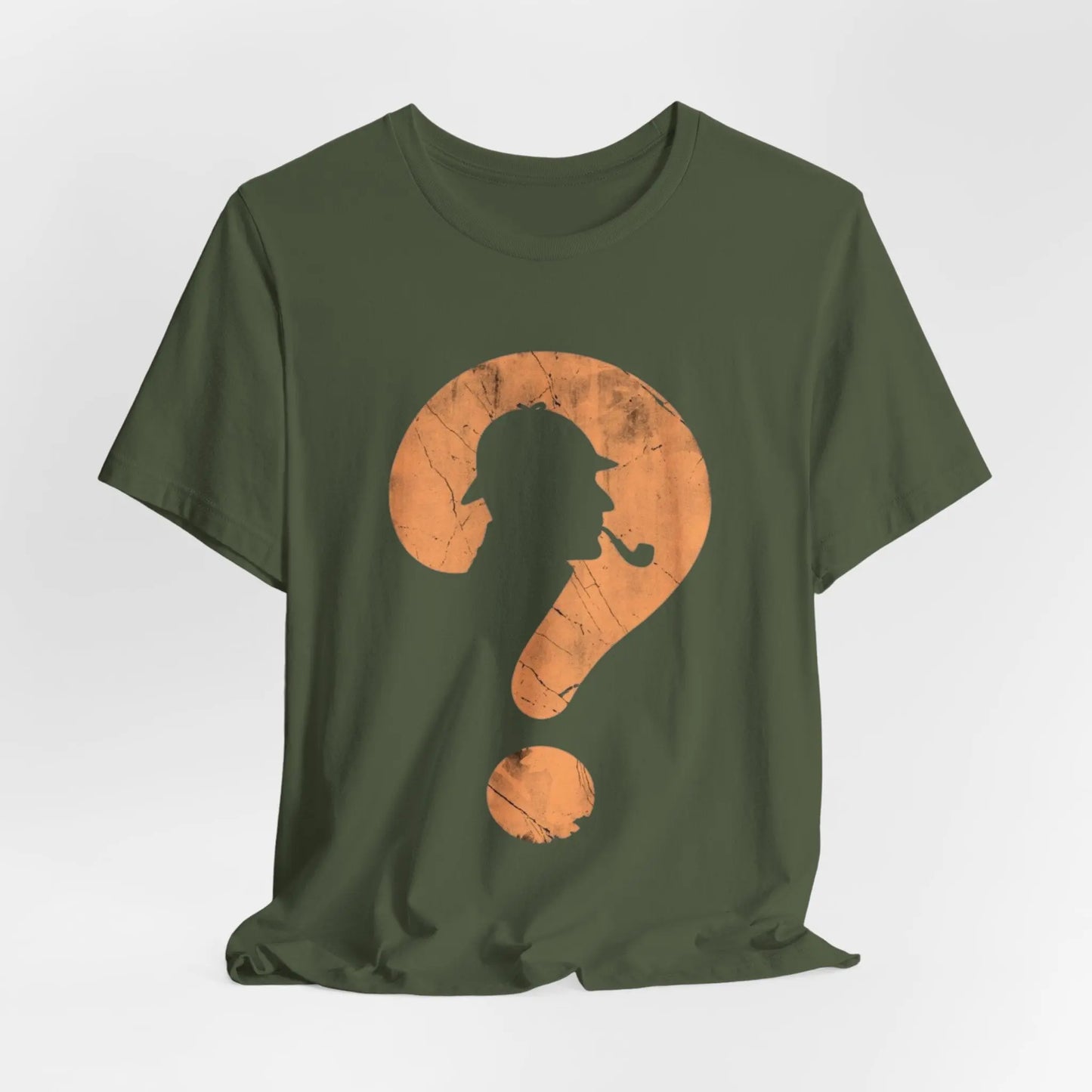 Sherlock - Style T-Shirt – Fragezeichen mit Detektiv - Silhouette | Unisex Retro Shirt - ElmunoT-Shirt