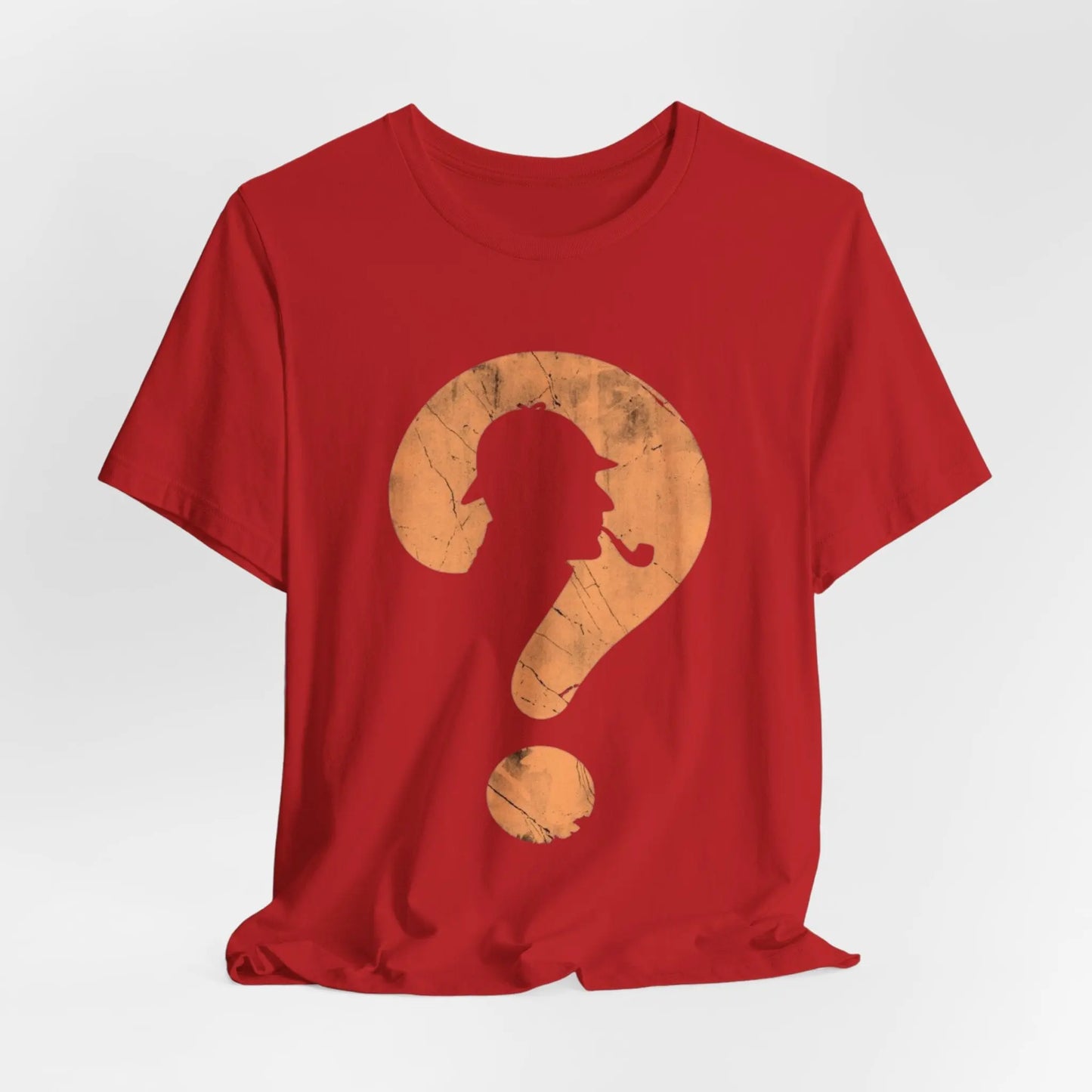 Sherlock - Style T-Shirt – Fragezeichen mit Detektiv - Silhouette | Unisex Retro Shirt - ElmunoT-Shirt
