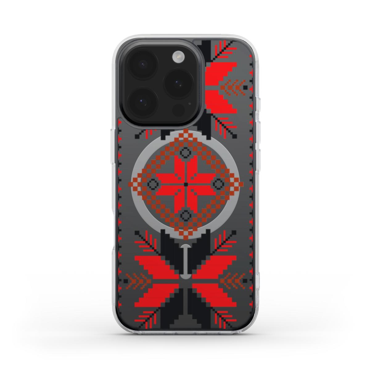 magsafe tpu hülle mit folkloristischem pixelmuster