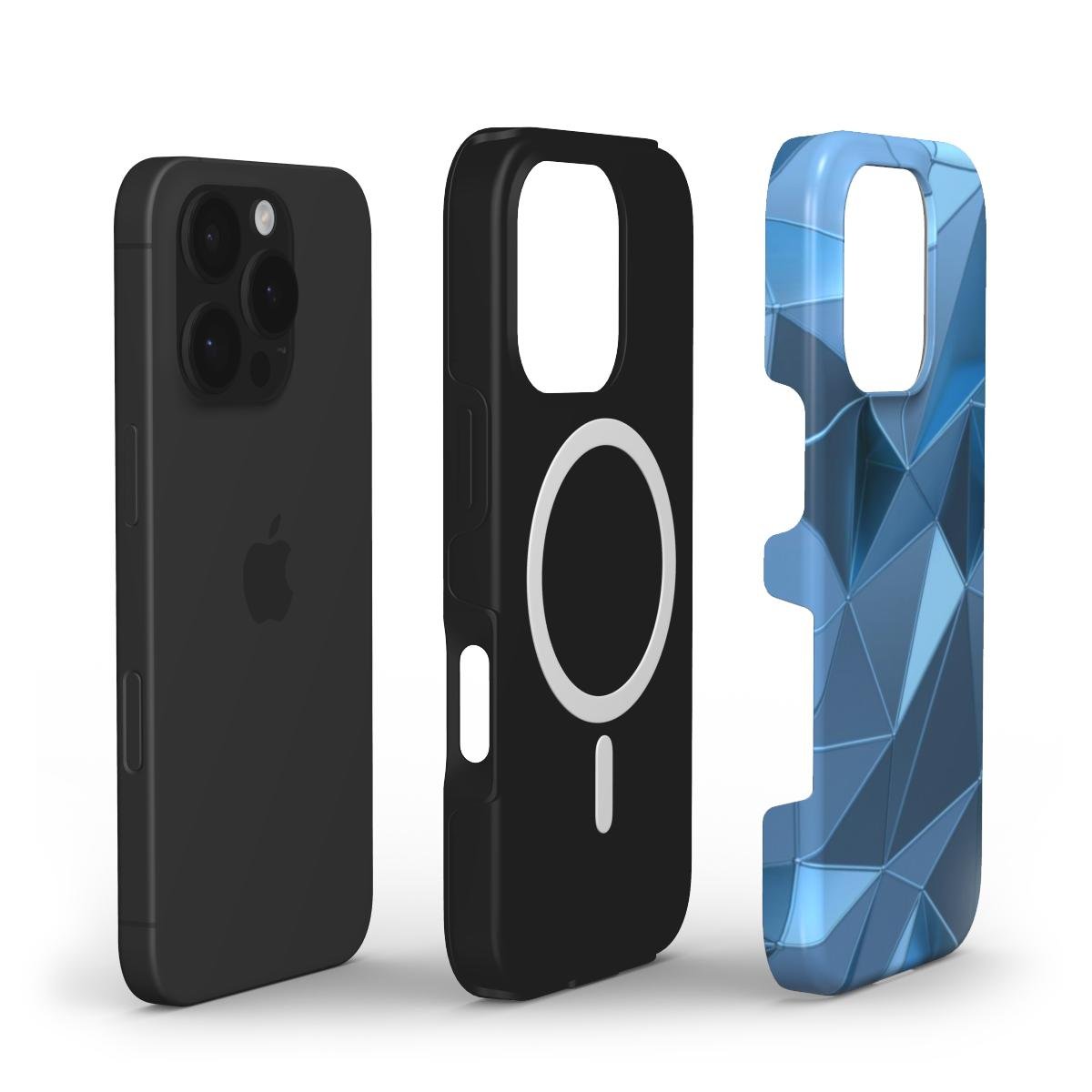 MagSafe Handyhülle – 3D Polygon Blau | Stoßfest & Stylisch - ElmunoTech Accessories