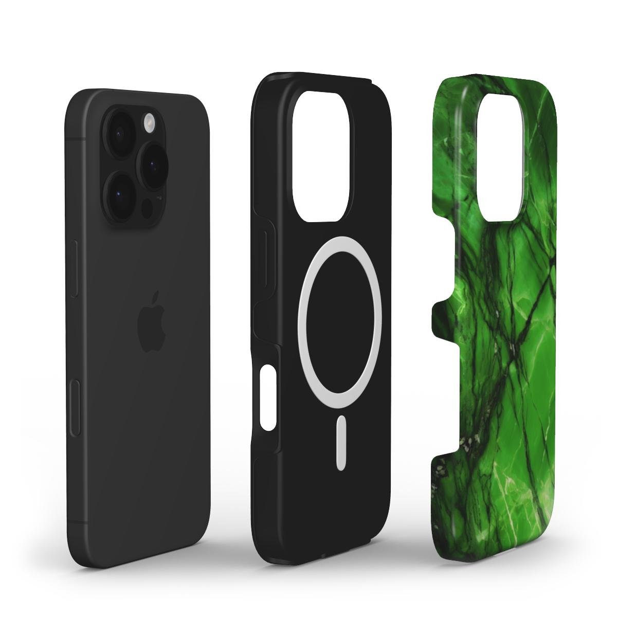 MagSafe Handyhülle – Marmor Neon Grün Design - ElmunoTech Accessories