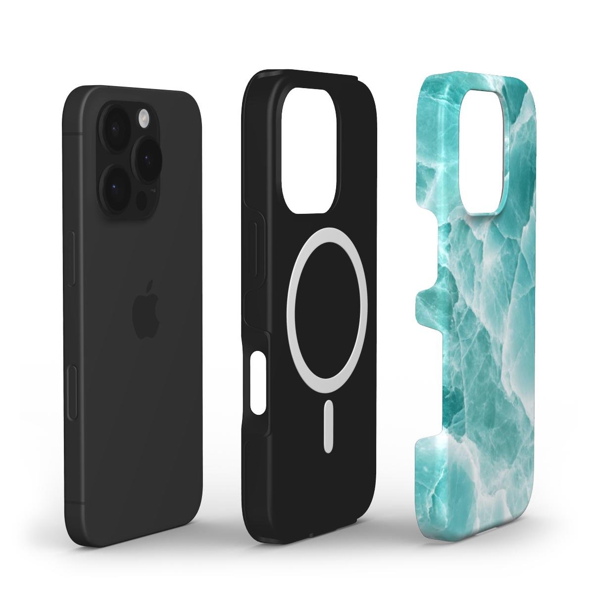 MagSafe Handyhülle – Türkis Marmor Design für iPhone - ElmunoTech Accessories