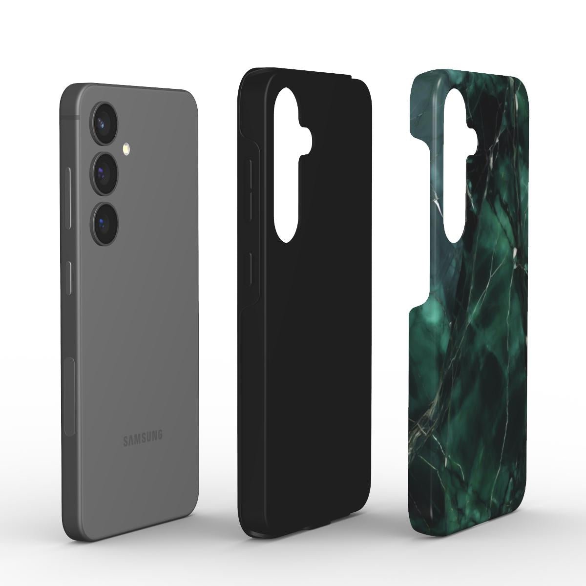 Stoßfeste Handyhülle – Dunkelgrünes Marmor Design - ElmunoTech Accessories