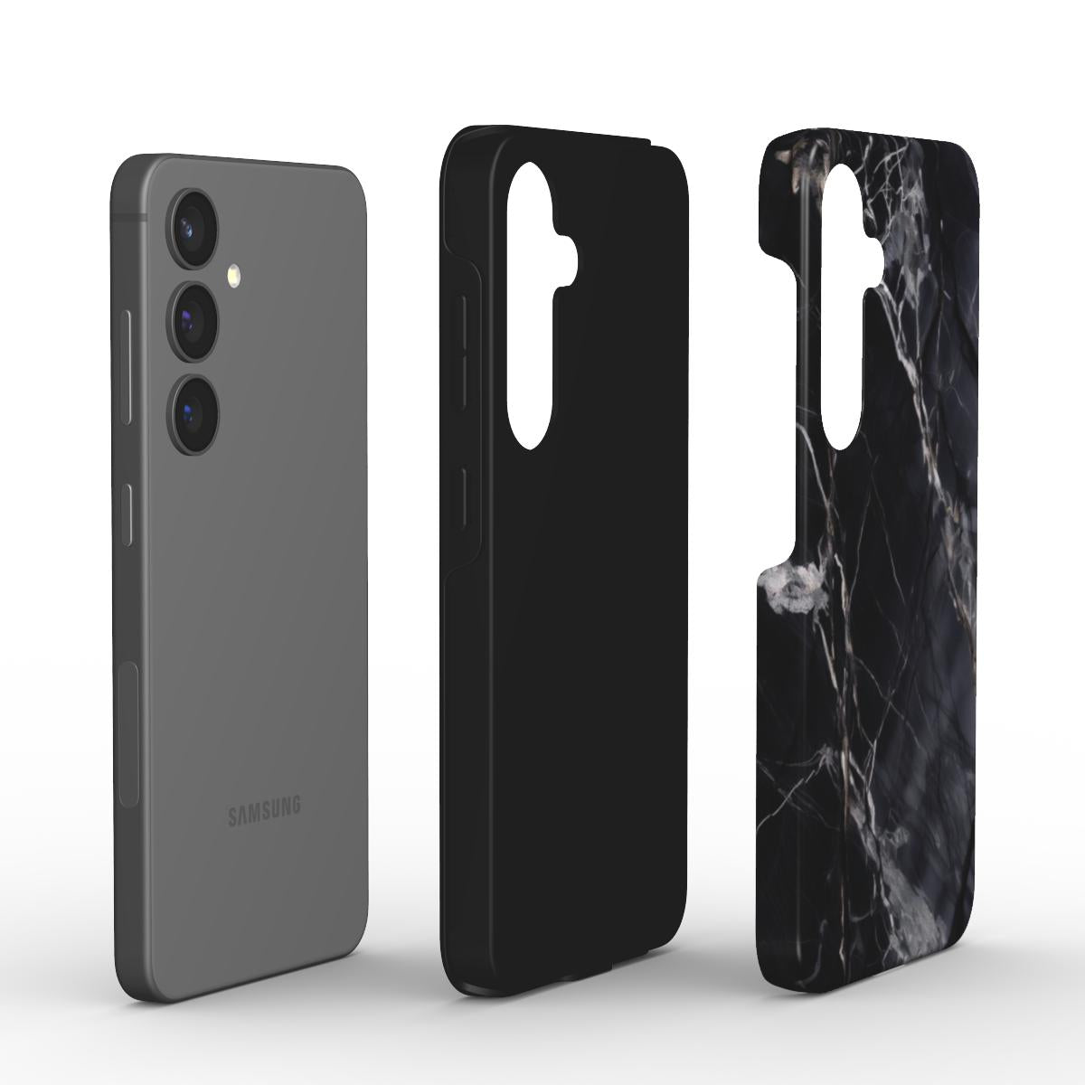 Stoßfeste Handyhülle – Schwarzes Marmor Design - ElmunoTech Accessories