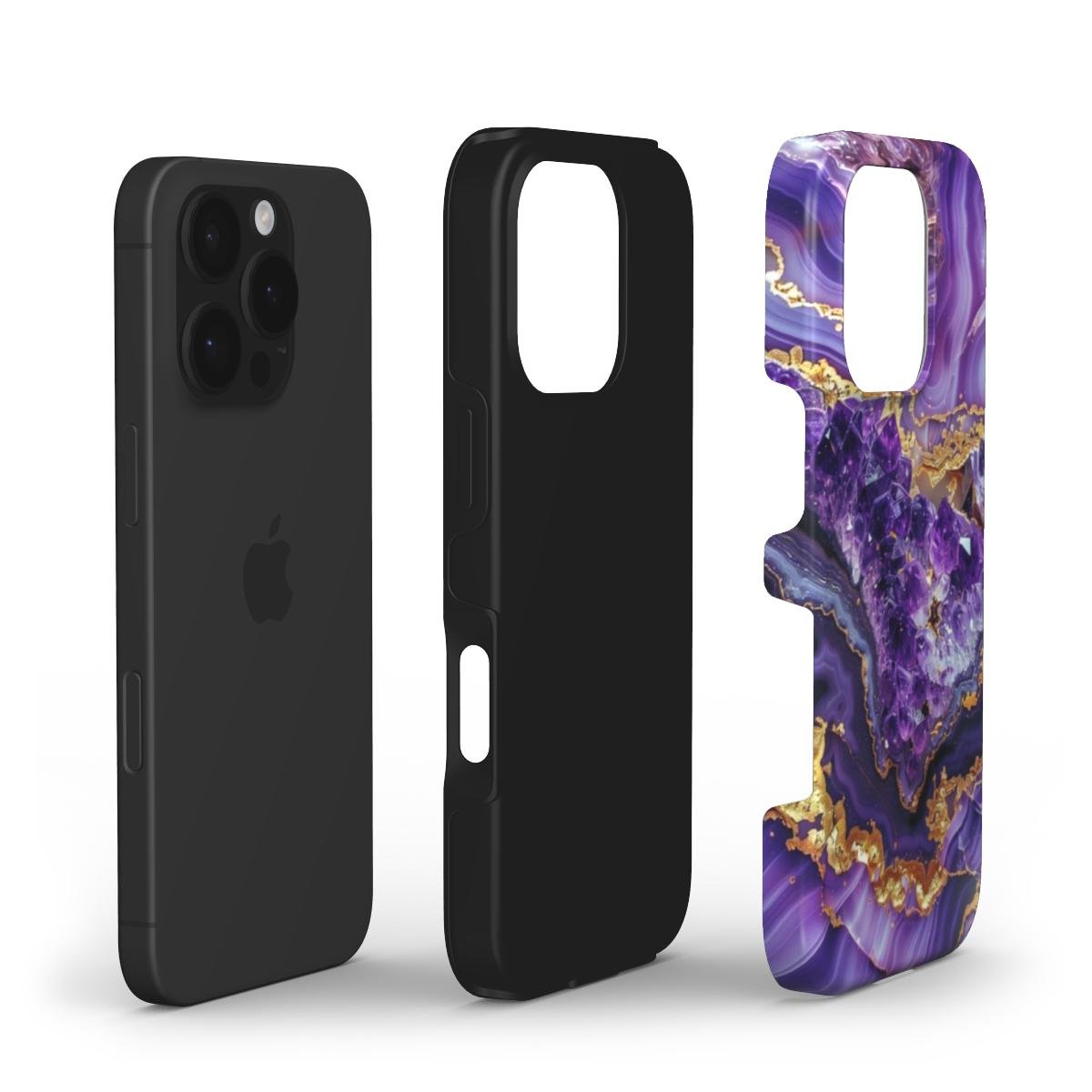 Stoßfeste Marmor Handyhülle – Amethyst Lila & Gold - ElmunoTech Accessories