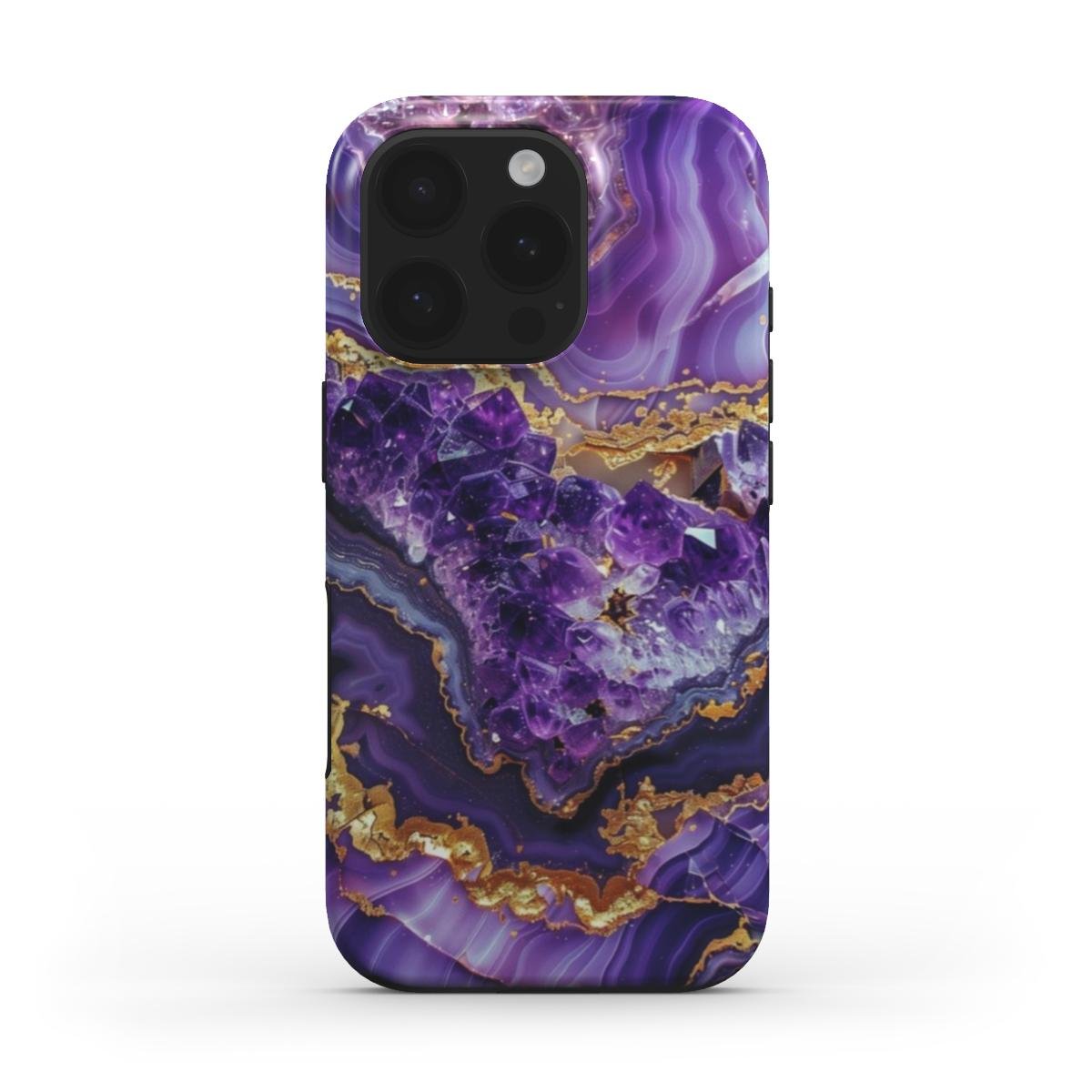 Stoßfeste Marmor Handyhülle – Amethyst Lila & Gold - ElmunoTech Accessories