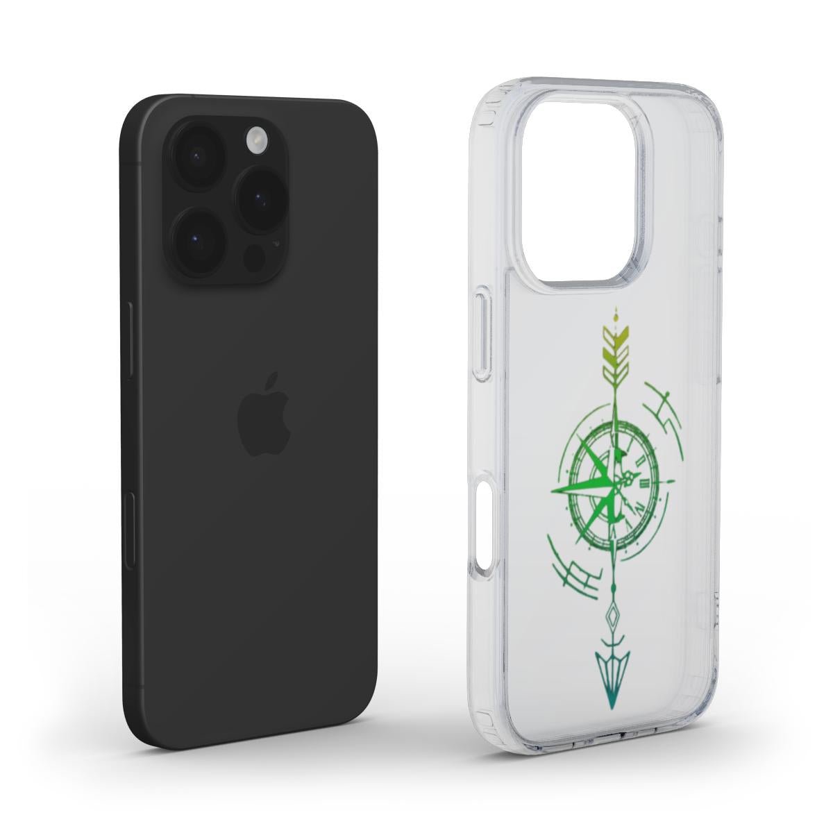 Transparente Handyhülle – Neon Kompass & Pfeil Design - ElmunoTech Accessories