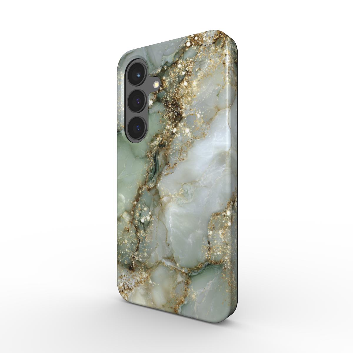 Stoßfeste Marmor-Design Handyhülle – „Golden Sage“