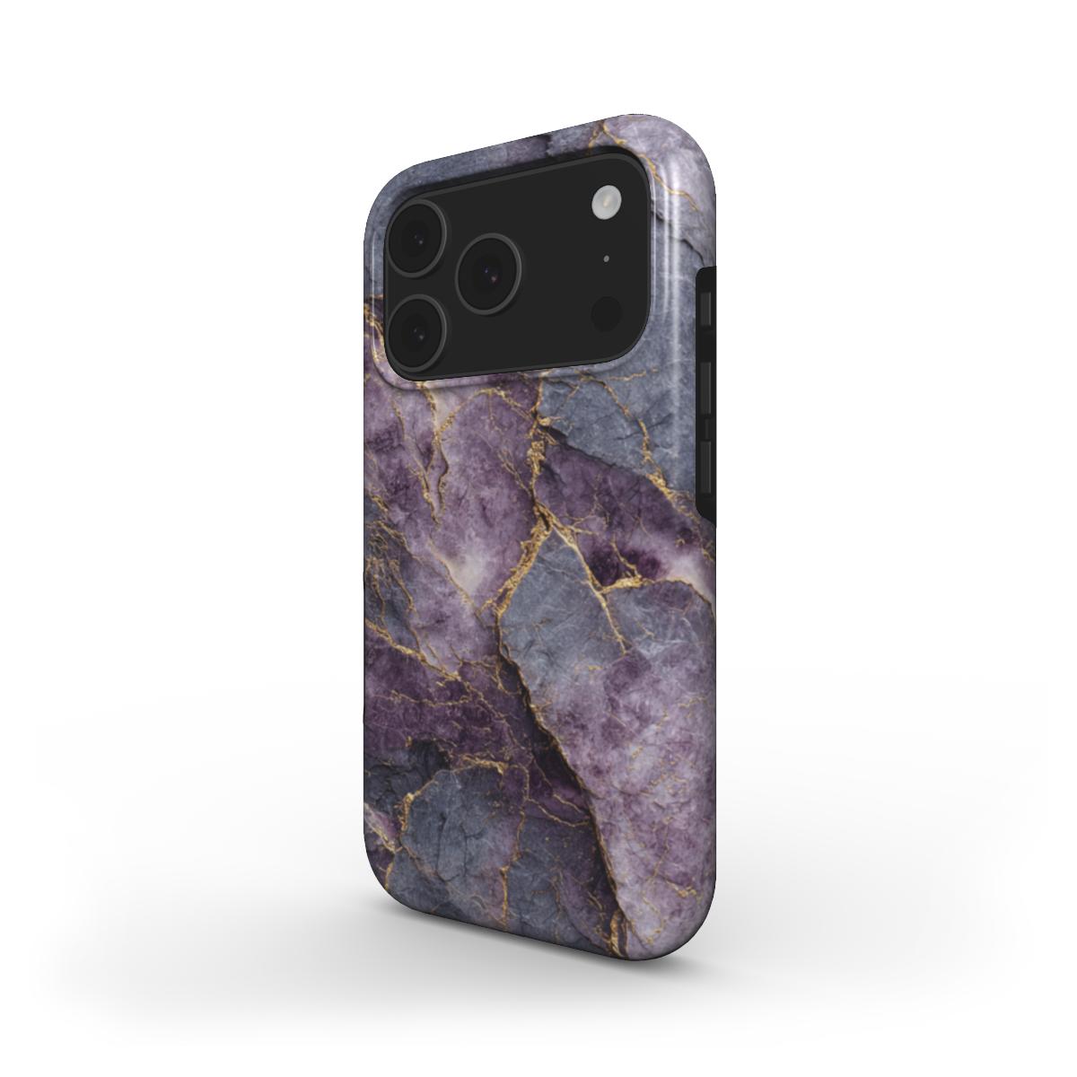Stoßfeste Marmor-Design Handyhülle – „Violet Veins“