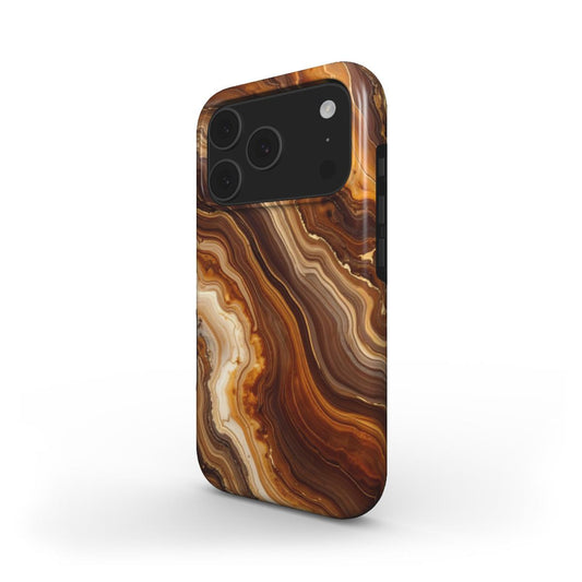 Amber Flow stoßfeste Marmor Handyhülle – warmes Bernsteinmuster in hoher Auflösung