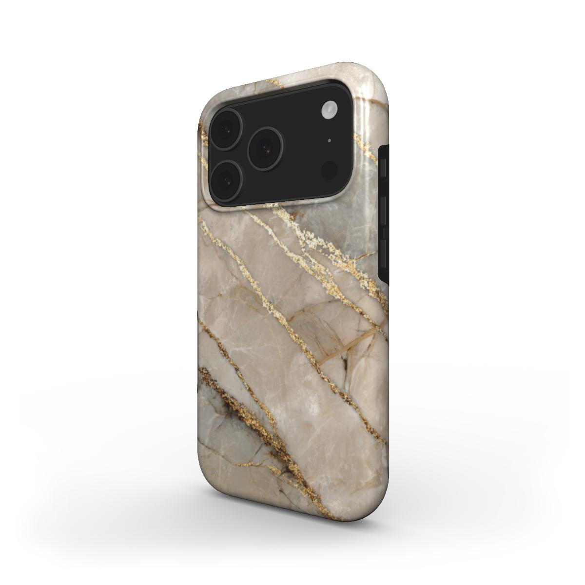 Stoßfeste Marmor-Design Handyhülle – „Golden Dune“