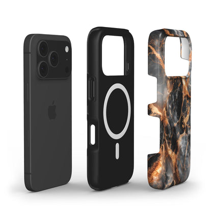 Obsidian Flame MagSafe Handyhülle – Aufbau mit MagSafe-Magnetring und Design-Außenschale