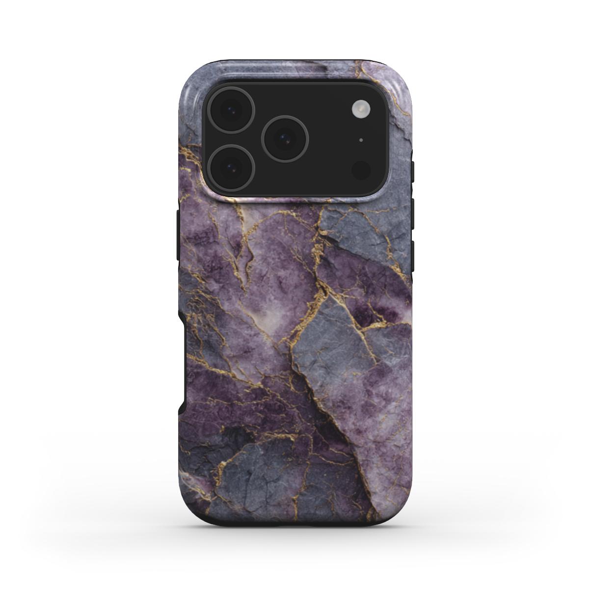 Violet Veins MagSafe Handyhülle – Rückseite im Violet Veins Marmordesign – iPhone Rückansicht
