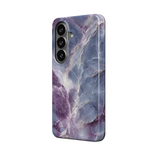 Violet Storm magnetische Handyhülle – violett-blaues Sturmdesign in Lila- und Blautönen – Samsung Seitenansicht
