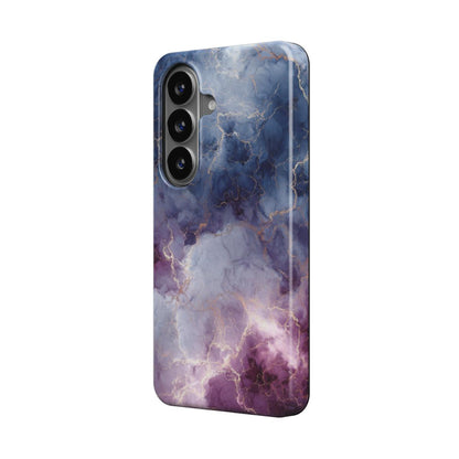 Nebula Quartz magnetische Handyhülle – blau-violett-rosafarbenes Nebula-Marmormuster – Samsung Seitenansicht