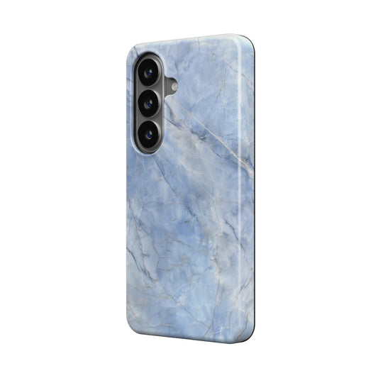 Blue Crystal magnetische Handyhülle – klares Kristallmarmormuster in hellen Blautönen – Samsung Seitenansicht