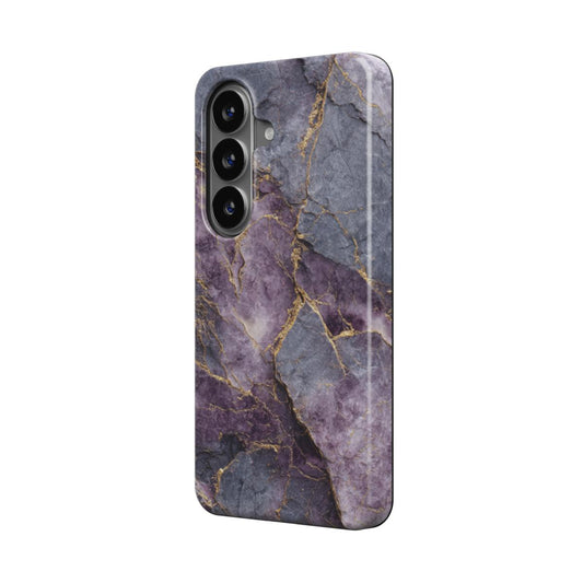Violet Veins magnetische Handyhülle – violettes Marmormuster mit zarten Lila-Adern – Samsung Seitenansicht