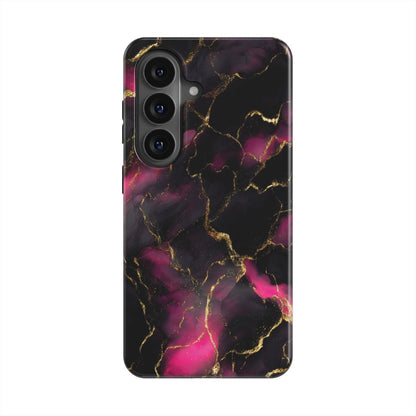 Crimson Lava magnetische Handyhülle – Rückseite im Crimson Lava Marmordesign – Samsung Rückansicht