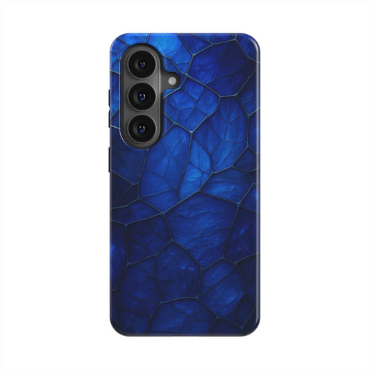 Tiefblaues Zell magnetische Handyhülle – Rückseite im Tiefblaues Zell Marmordesign – Samsung Rückansicht