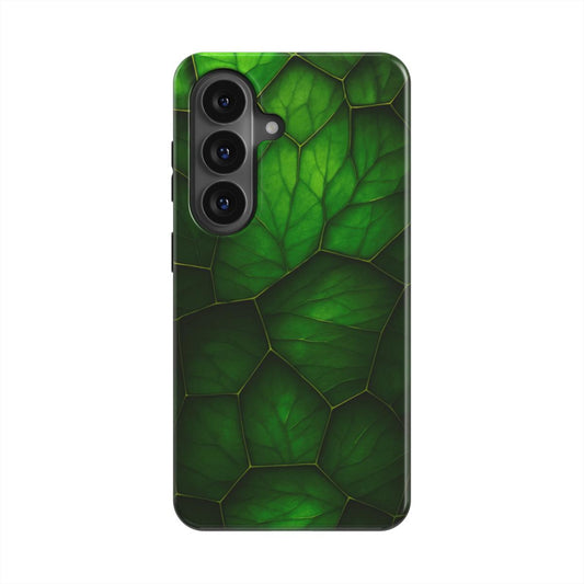 Grünes Zell magnetische Handyhülle – Rückseite im Grünes Zell Marmordesign – Samsung Rückansicht