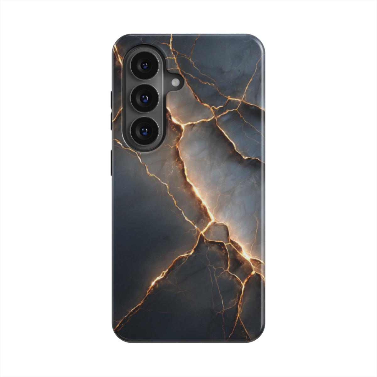 Obsidian Blaze magnetische Handyhülle – Rückseite im Obsidian Blaze Marmordesign – Samsung Rückansicht