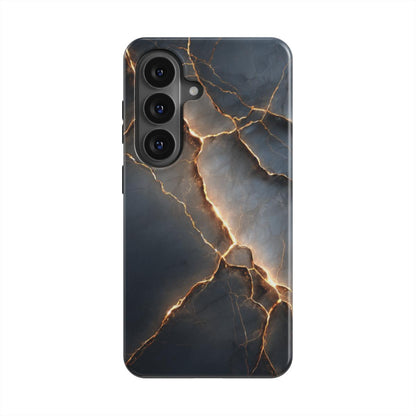 Obsidian Blaze magnetische Handyhülle – Rückseite im Obsidian Blaze Marmordesign – Samsung Rückansicht