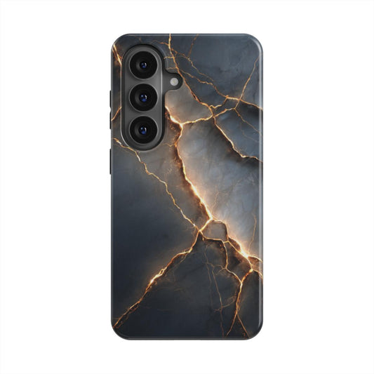 Obsidian Blaze magnetische Handyhülle – Rückseite im Obsidian Blaze Marmordesign – Samsung Rückansicht