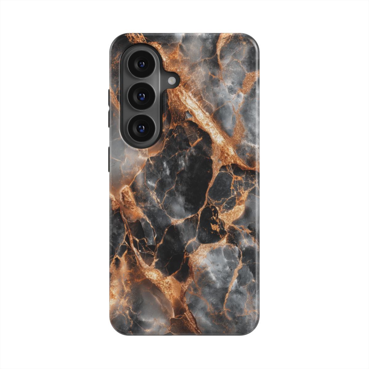 Obsidian Flame magnetische Handyhülle – Rückseite im Obsidian Flame Marmordesign – Samsung Rückansicht