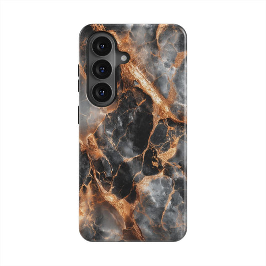 Obsidian Flame magnetische Handyhülle – Rückseite im Obsidian Flame Marmordesign – Samsung Rückansicht
