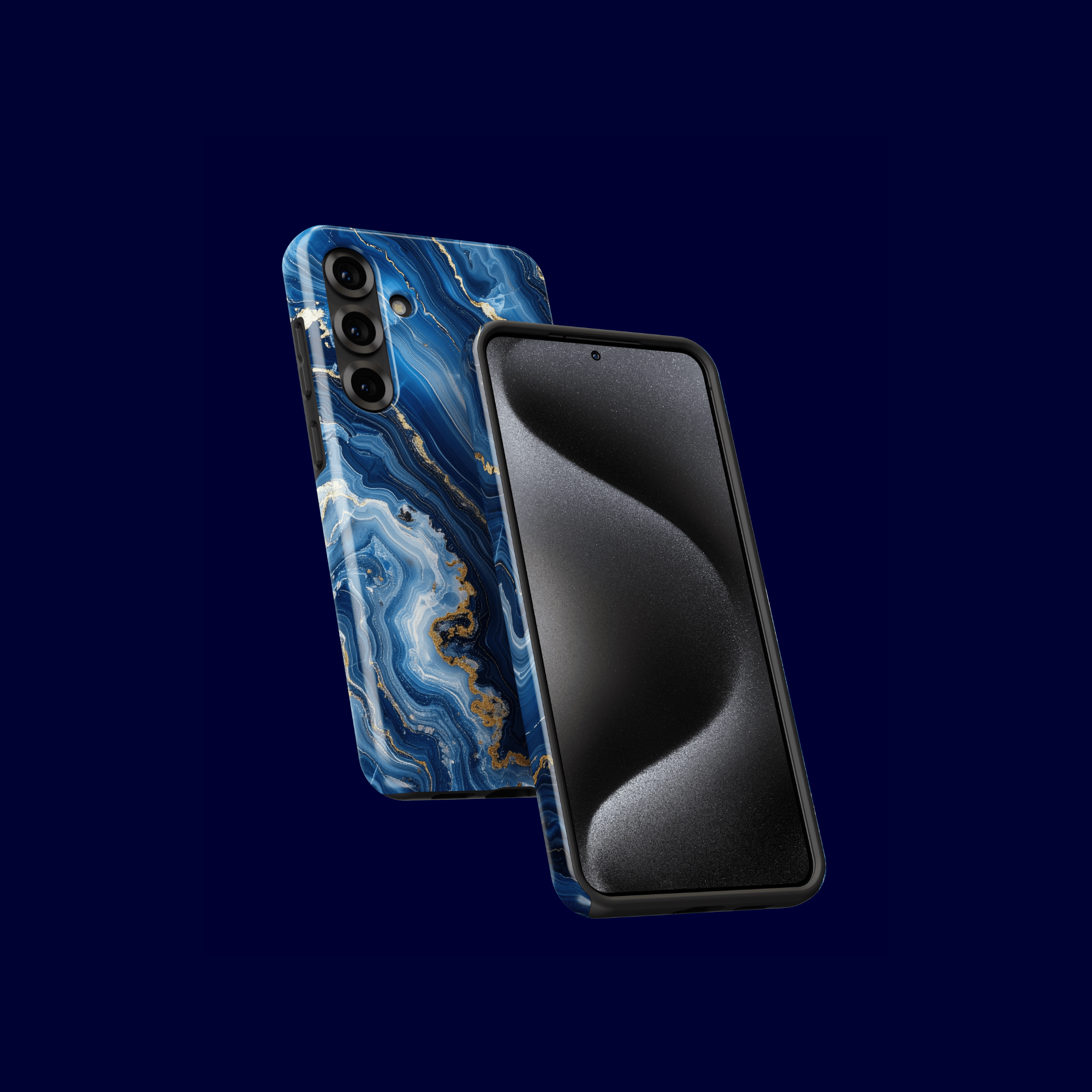 Stoßfeste Handyhülle „Azure Rift“ – Vorder- und Rückansicht