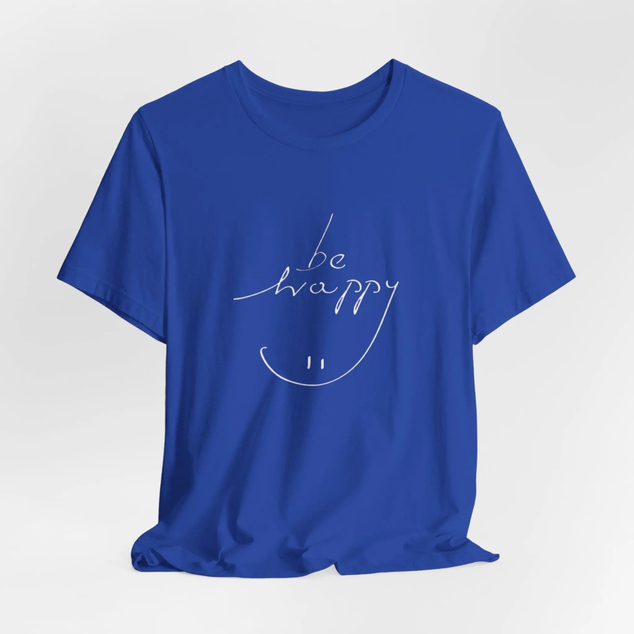 „Be Happy“ T-Shirt mit Smiley – Schwarzes Unisex Shirt mit positiver Botschaft - ElmunoT-Shirt
