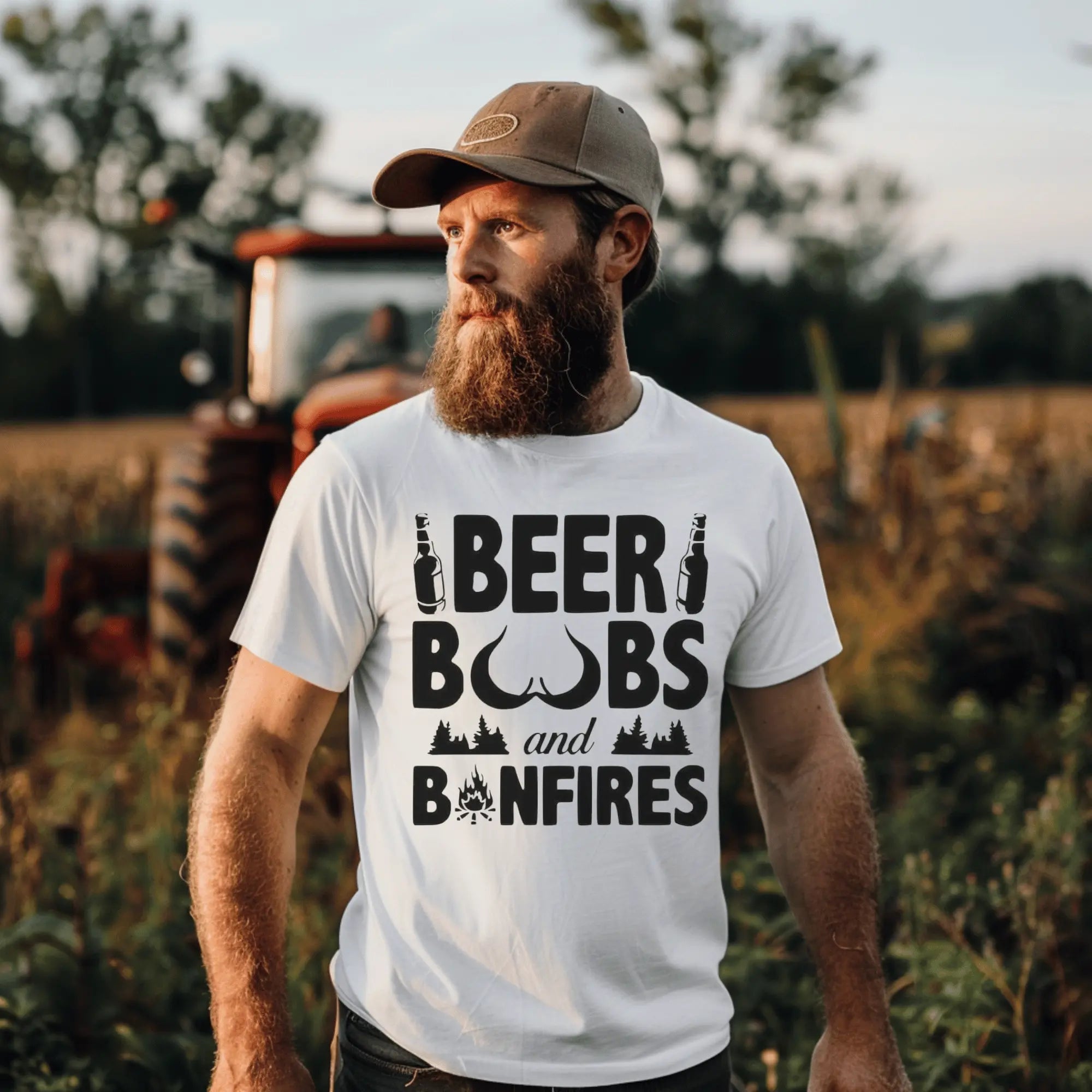 Beer, Boobs & Bonfires T-Shirt | Lustiges Lagerfeuer - Shirt für Männer – Unisex - ElmunoT-Shirt