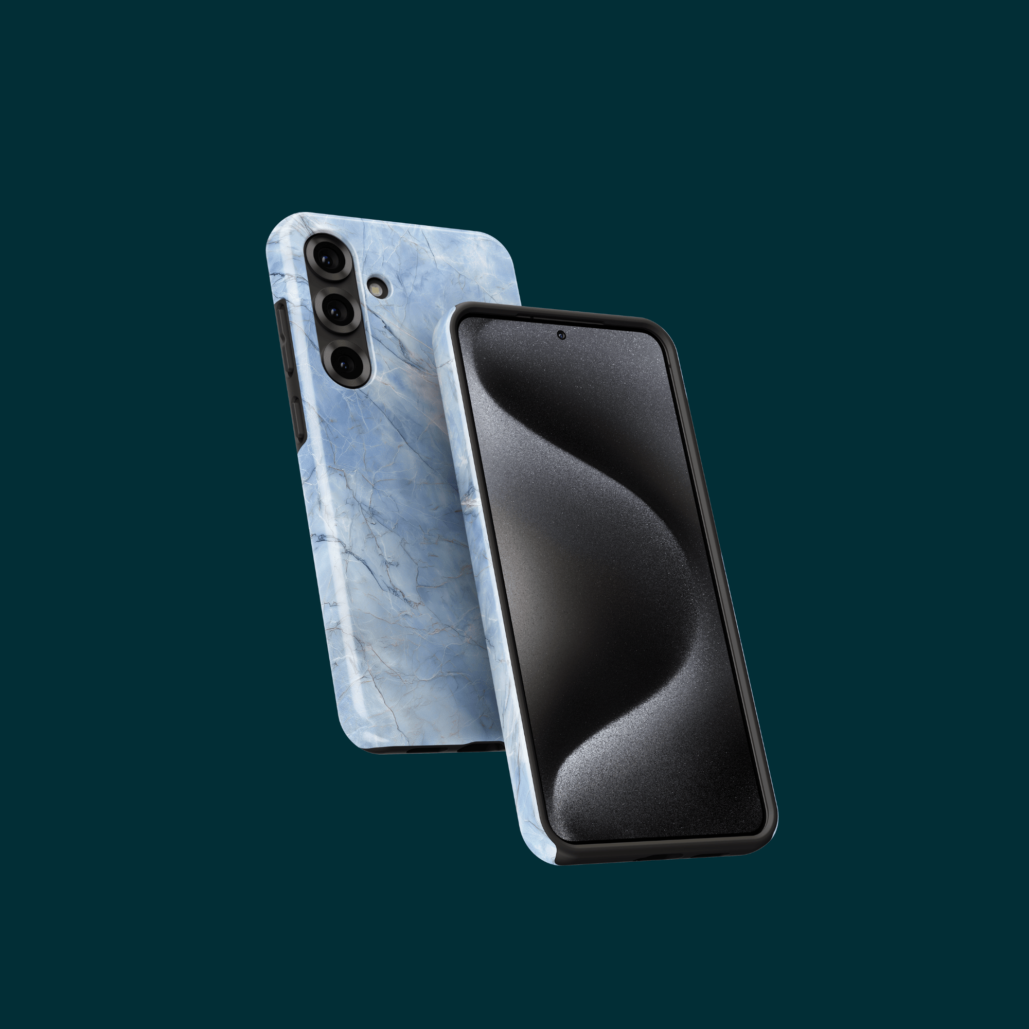 Blue Crystal Handyhülle Vorder- und Rückansicht