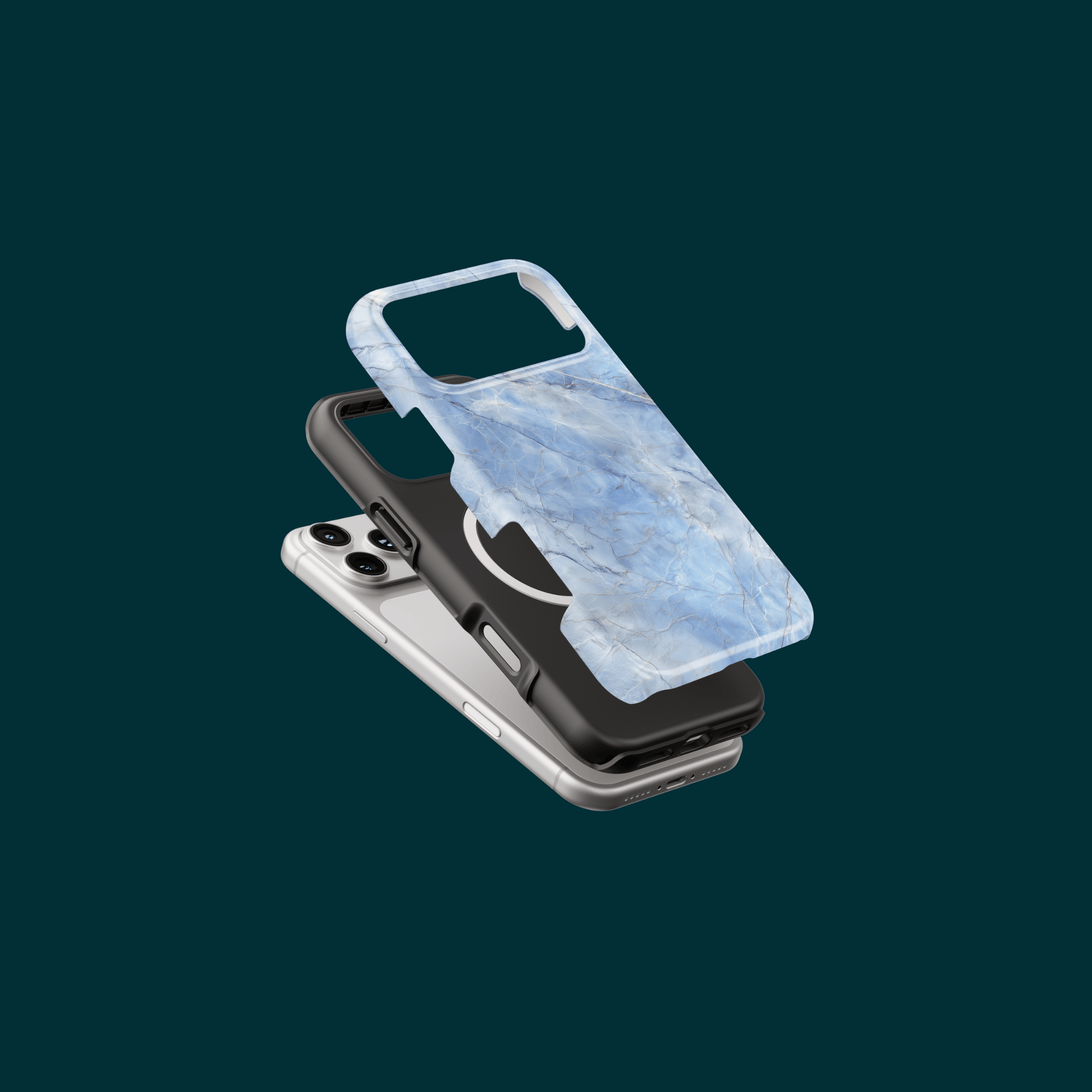 Blue Crystal Hülle mit TPU-Innenschicht Explosionsansicht