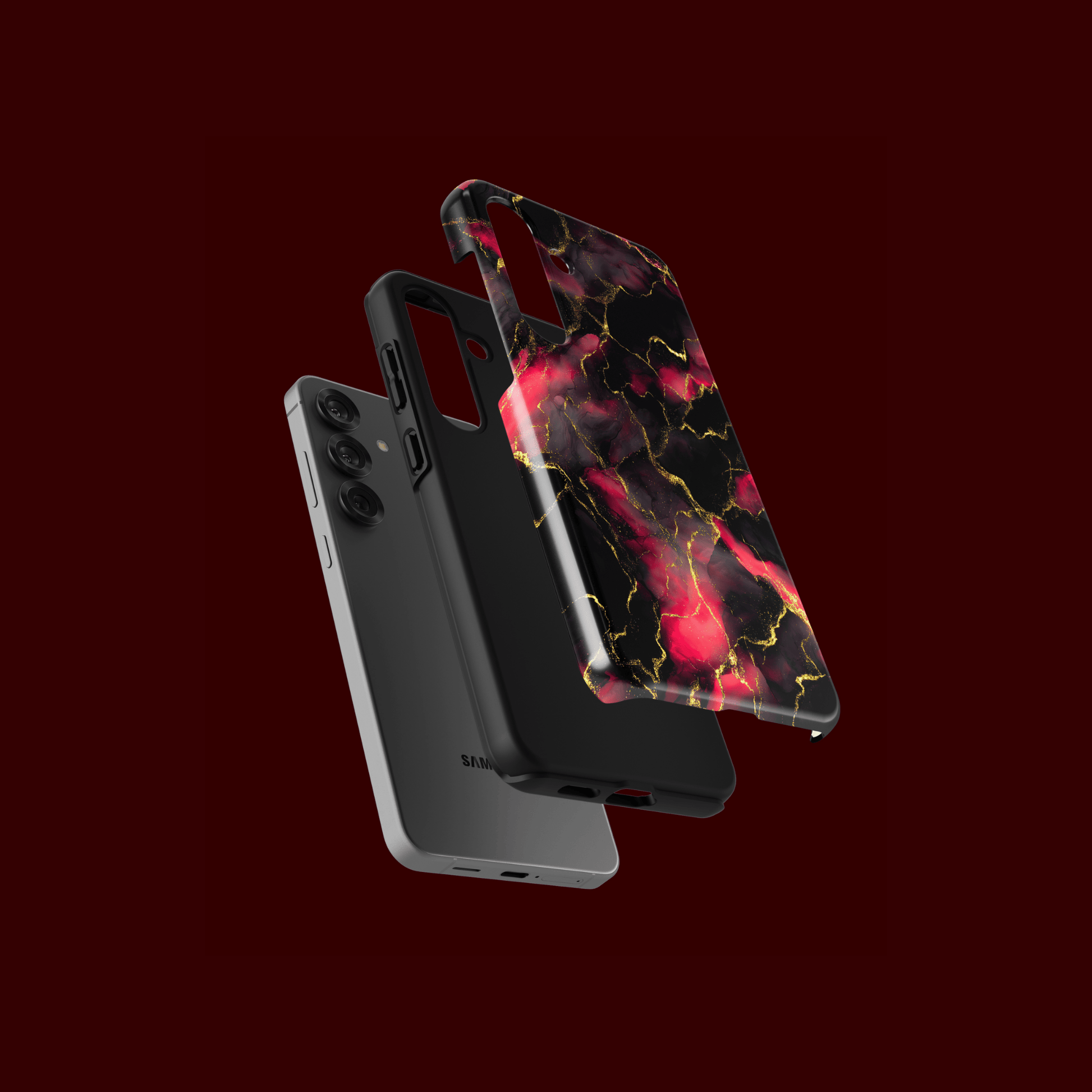 Rückansicht Marmorstruktur „Crimson Lava“