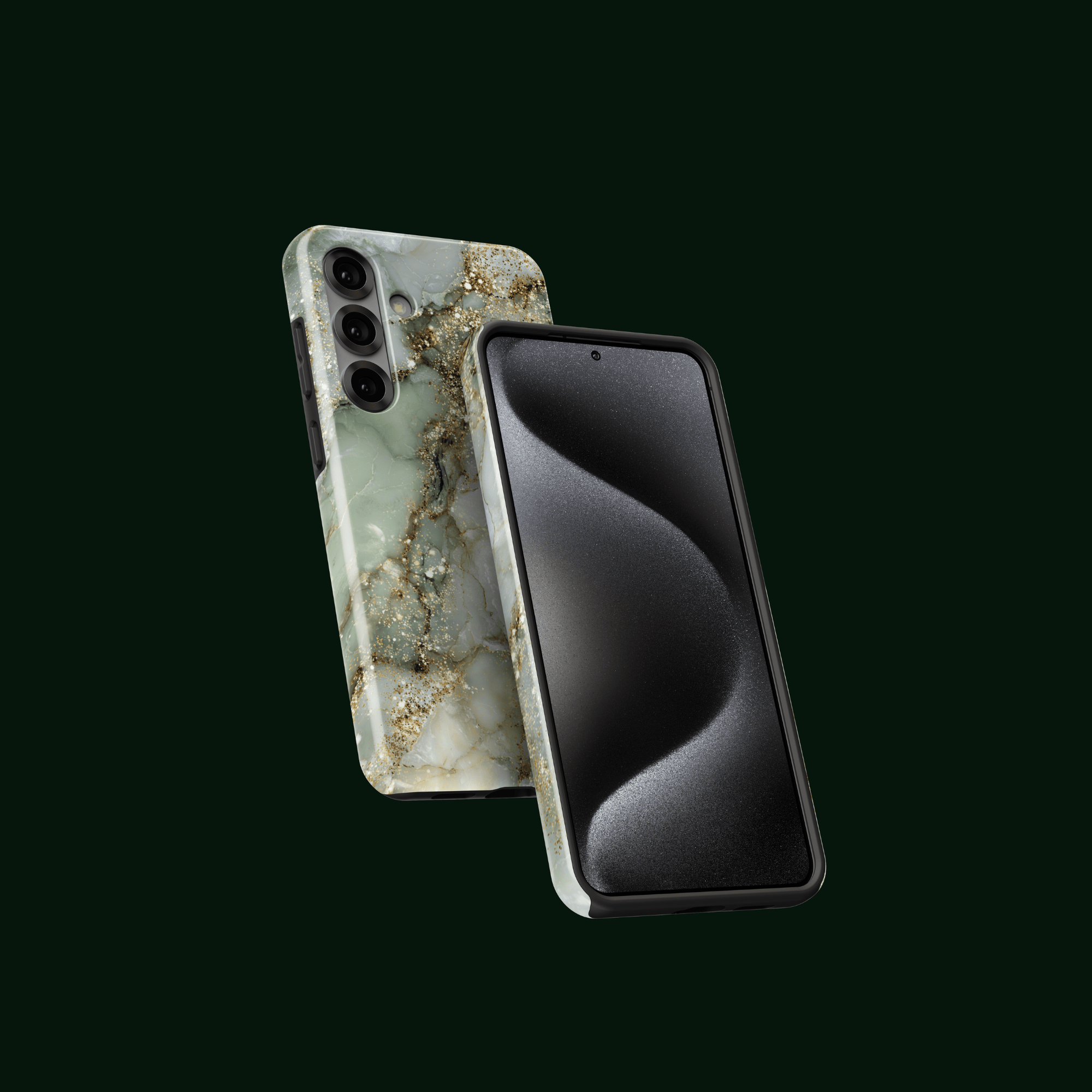 „Golden Sage“ stoßfeste Handyhülle – Vorder- und Rückseite