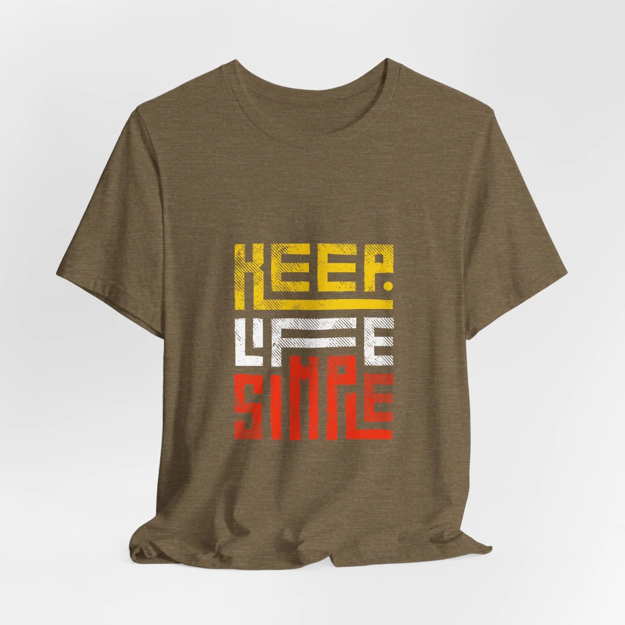 Grünes T-Shirt mit "Keep Life Simple"-Design