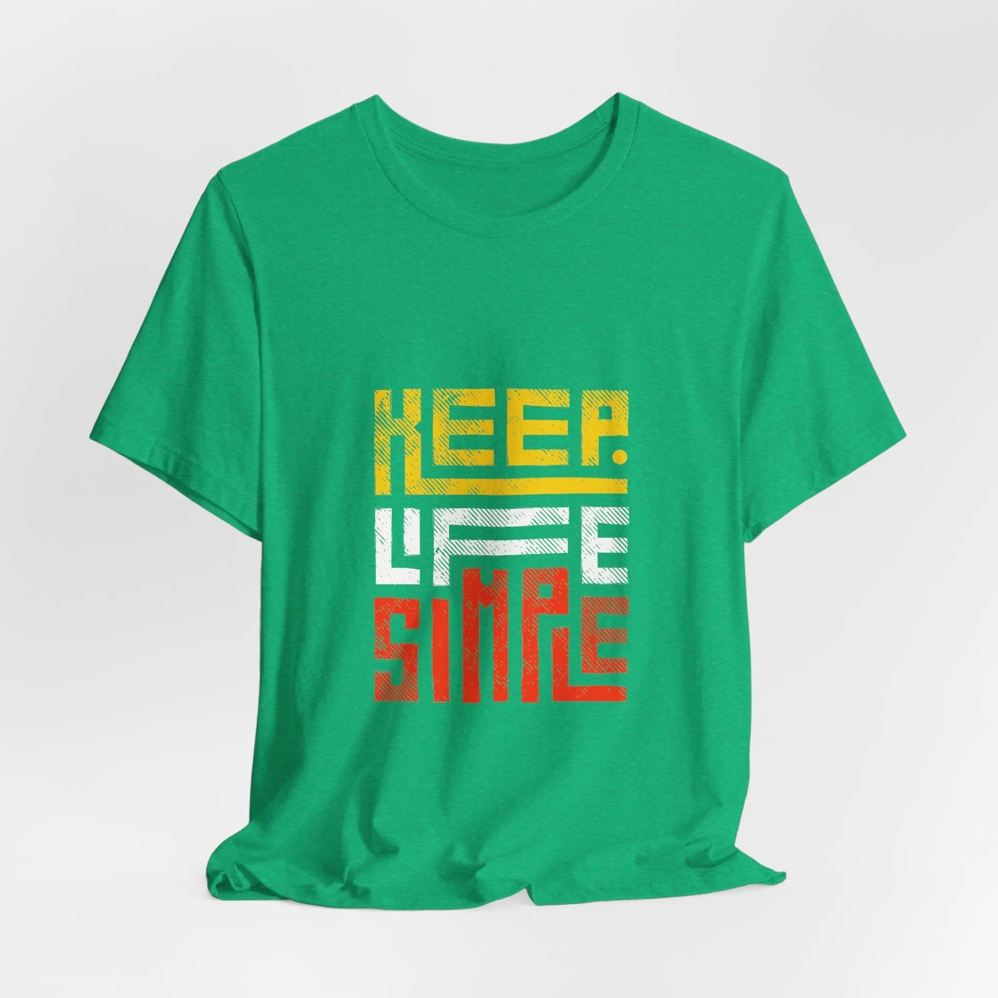Helles grünes T-Shirt mit "Keep Life Simple"-Schriftzug