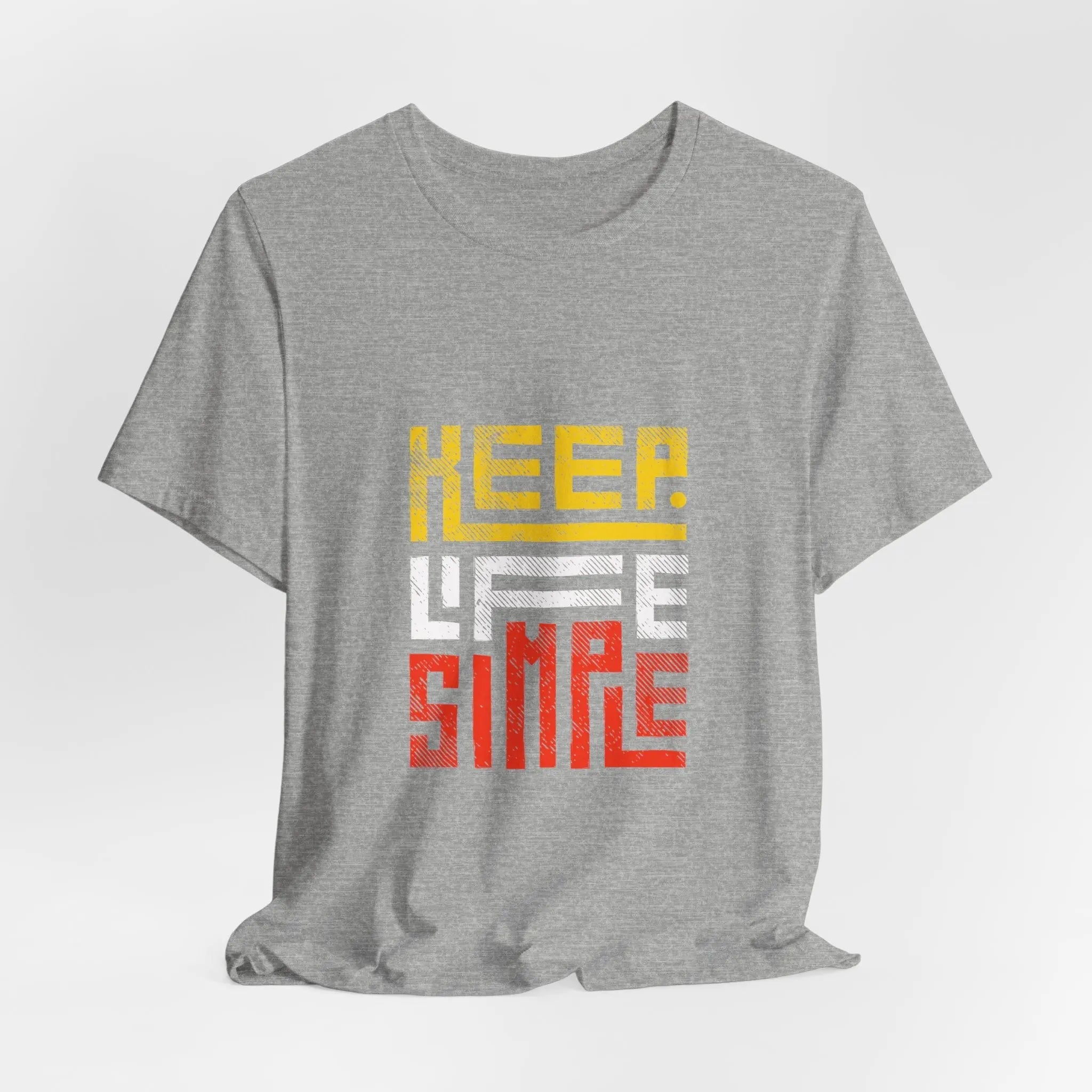 Graues T-Shirt mit "Keep Life Simple"-Motiv